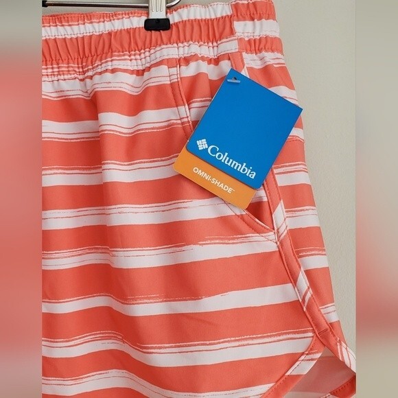 Columbia NWT Coral stripe Bogatta Bay stretch active wear shorts Women's XXL - Picture 3 of 7